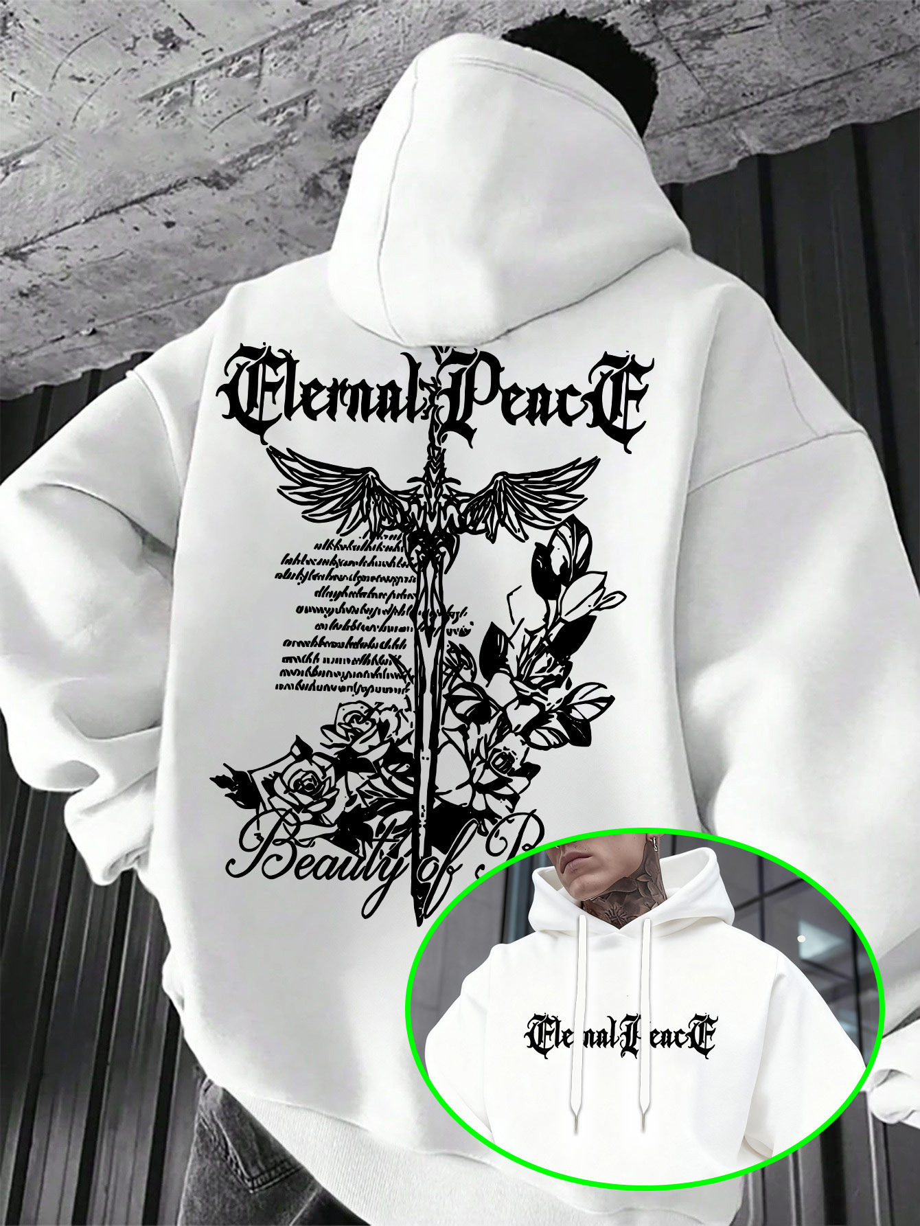 Embroidery Font Free - Sweat à capuche pour homme, collection