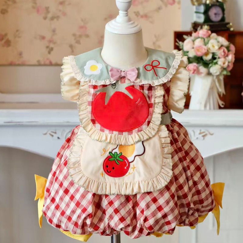 Embroidery Egg - Robe Lolita Cottagecore pour enfants, motif