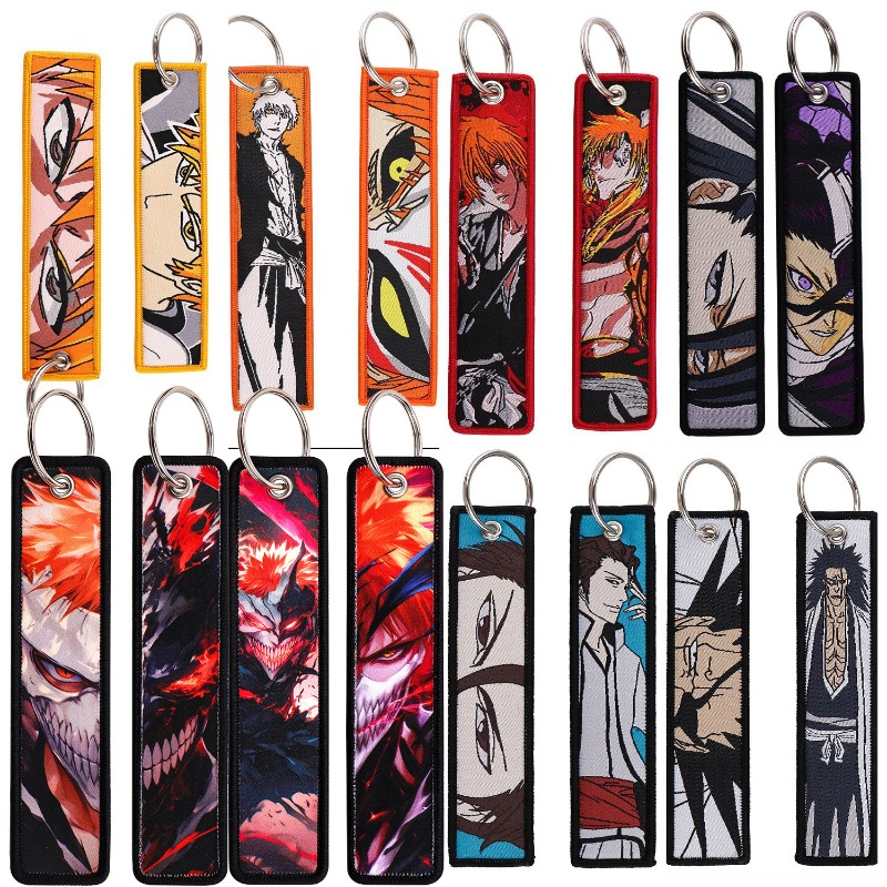 Embroidery Gift - Porte-clés brodé de l'anime BLEACH, accessoire