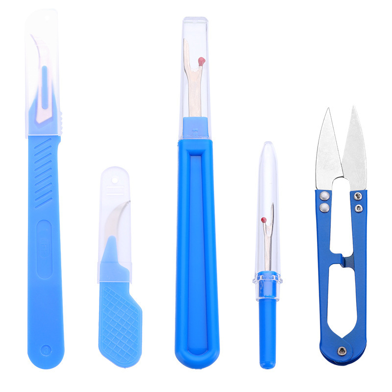 Embroidery Removal - Kit de découseur de couture bleu,