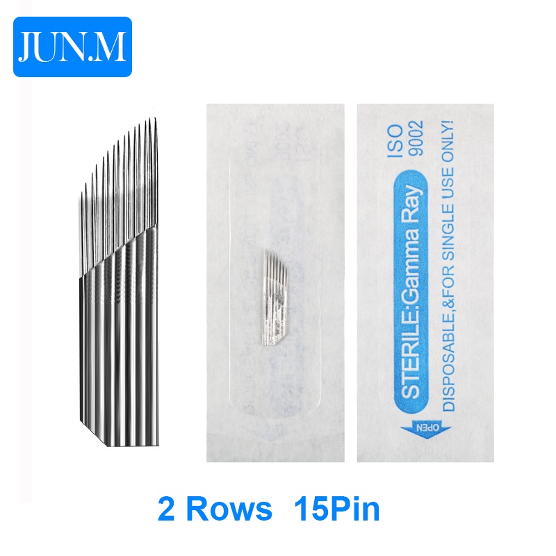 Embroidery Eyebrow - 50pcs stérilisé jetable Microblading sourcil aiguille