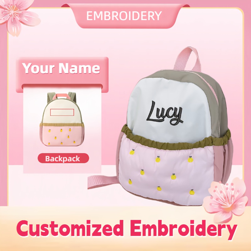 Embroidery Font Free - Mini sac à dos brodé avec