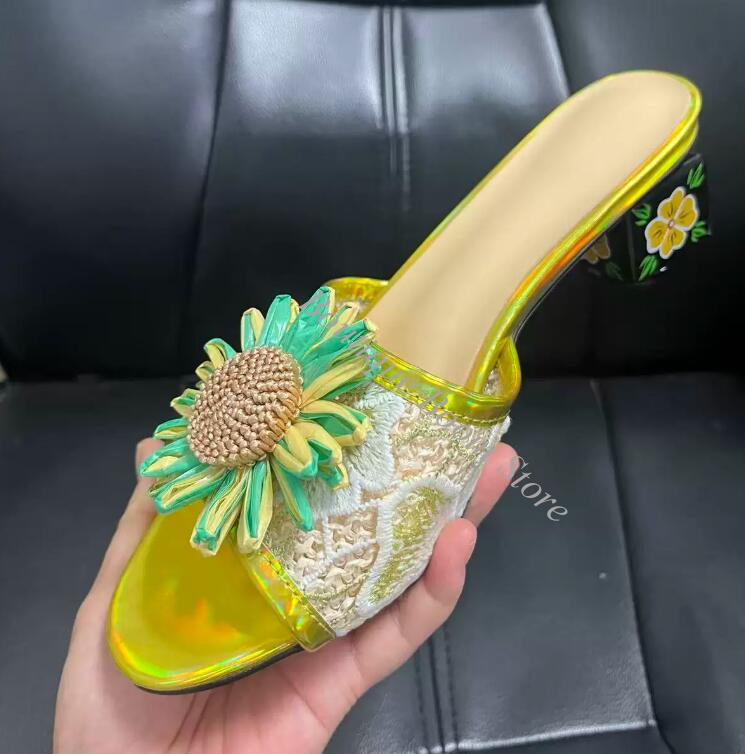 Sandales mules femme à bout ou - Embroidery Lace avis et prix