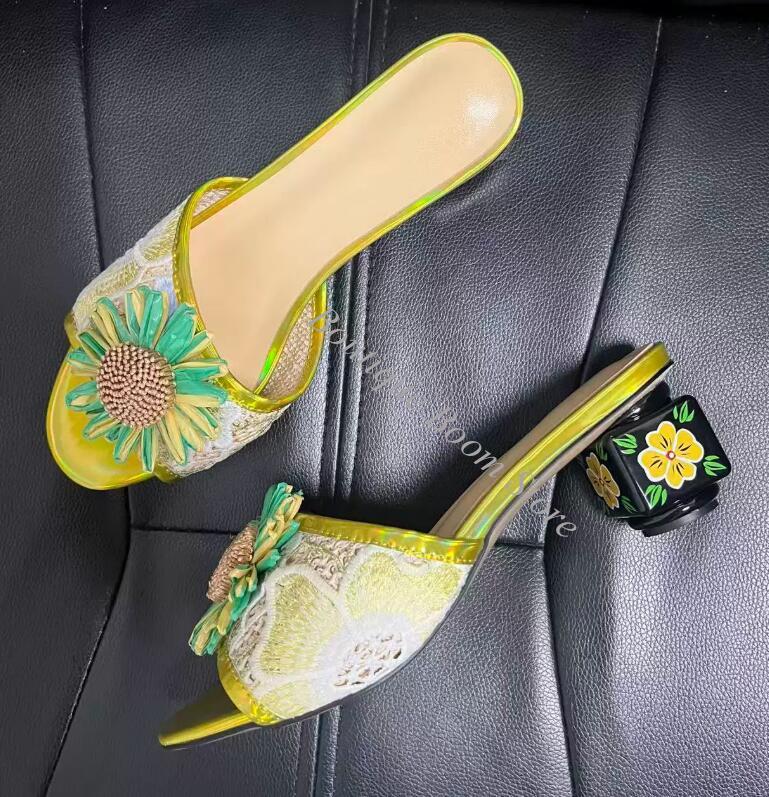 Sandales mules femme à bout ou - Embroidery Lace avis et prix