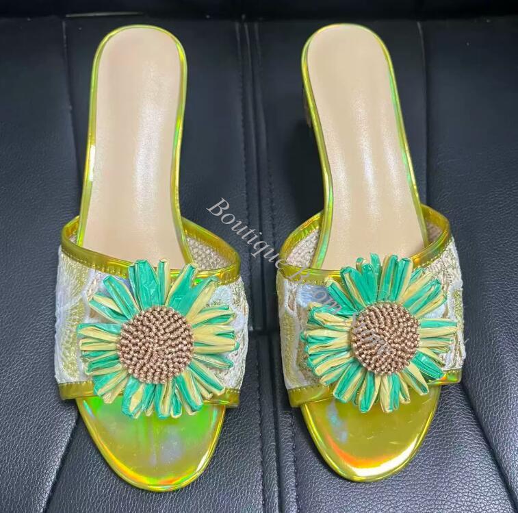 Sandales mules femme à bout ou - Embroidery Lace avis et prix