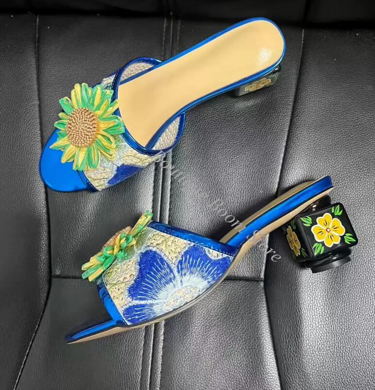 Sandales mules femme à bout ou - Embroidery Lace avis et prix