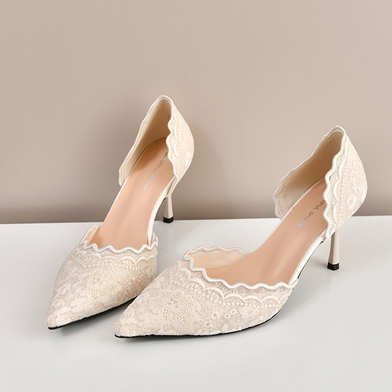 Chaussures de mariée de luxe e - Embroidery Lace avis et prix