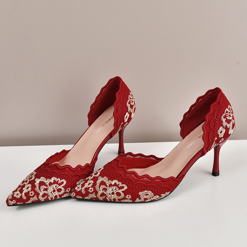 Chaussures de mariée de luxe e - Embroidery Lace avis et prix