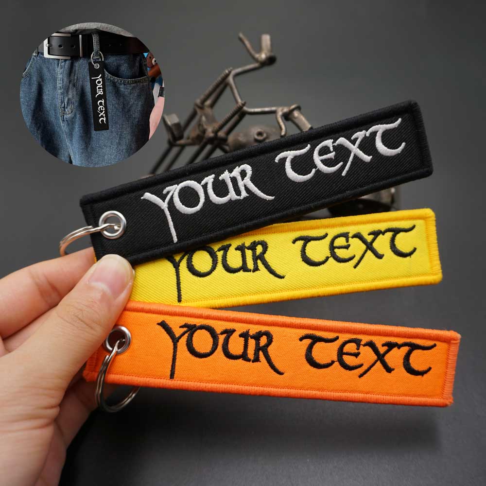 Porte-clés brodé Double face a - Embroidery Font Free avis et prix