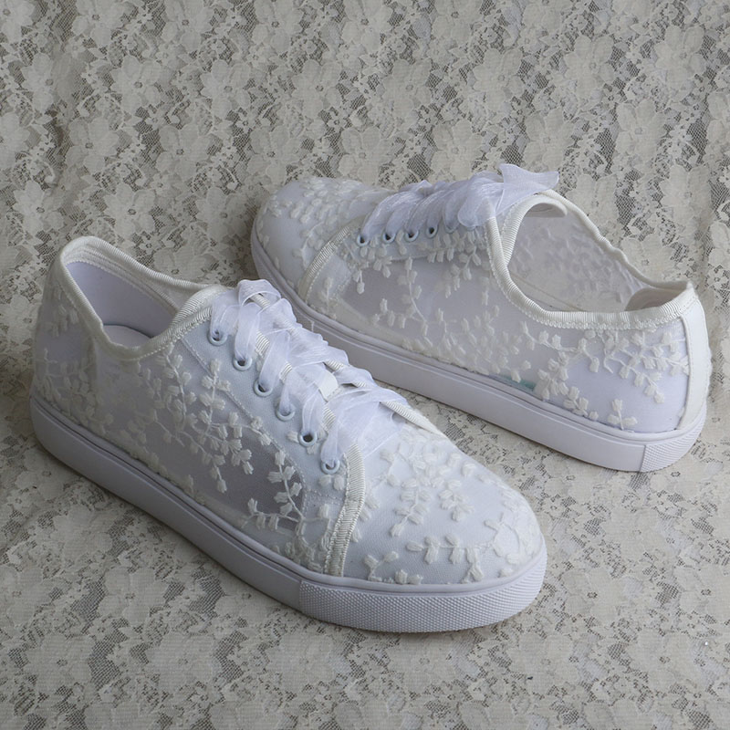 Wedopus – baskets blanches pou - Embroidery Lace avis et prix