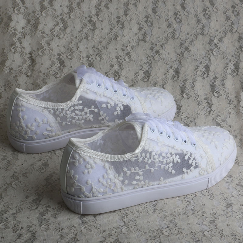 Wedopus – baskets blanches pou - Embroidery Lace avis et prix