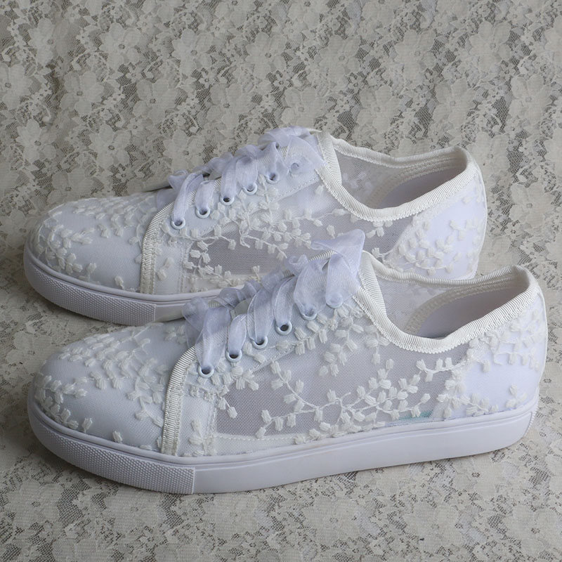 Wedopus – baskets blanches pou - Embroidery Lace avis et prix