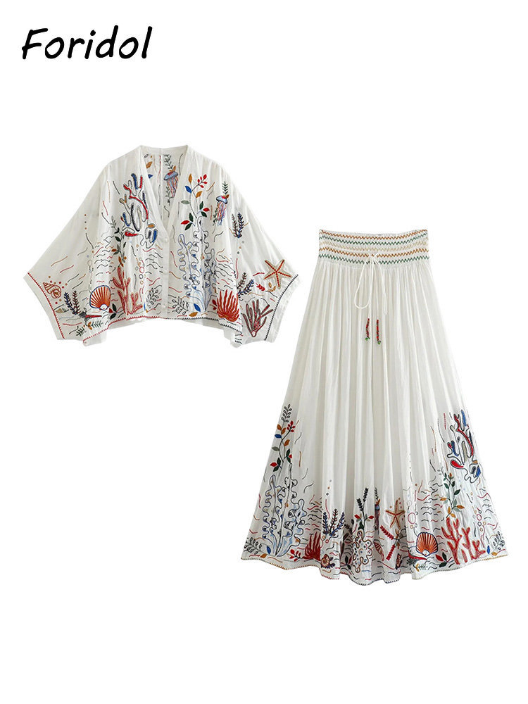 Foridol-Jupe Maxi Brodée à Man - Embroidery Uniforms avis et prix