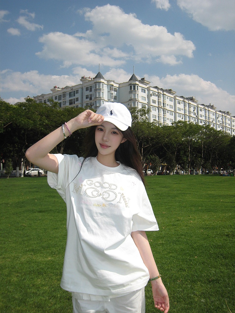 T-shirt à manches courtes styl - Embroidery Font Free avis et prix