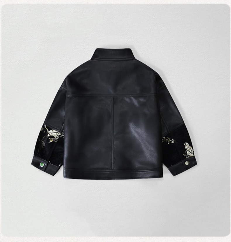 Veste de moto en cuir Pu brodé - Embroidery Uniforms avis et prix