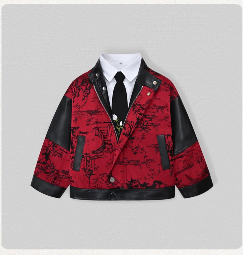 Veste de moto en cuir Pu brodé - Embroidery Uniforms avis et prix