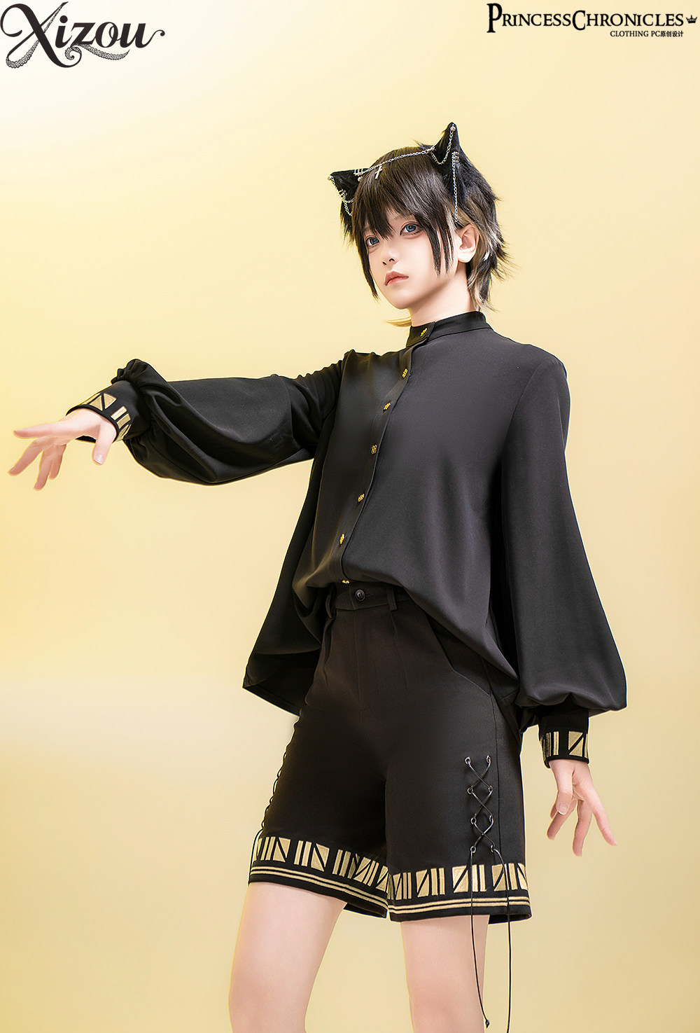 Shorts Ouji Lolita noirs, styl - Embroidery In Egypt avis et prix