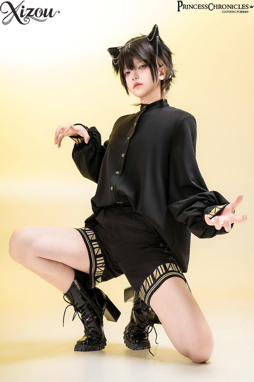 Shorts Ouji Lolita noirs, styl - Embroidery In Egypt avis et prix